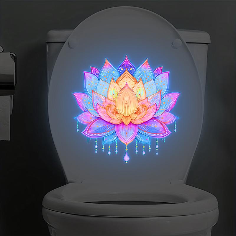 Adesivi per WC a Forma di Fiore Luminescenti Autoadesivi Rimovibili Decalcomanie Floreali Luminose Decorazioni per Finestre Muri Adesivi per Auto