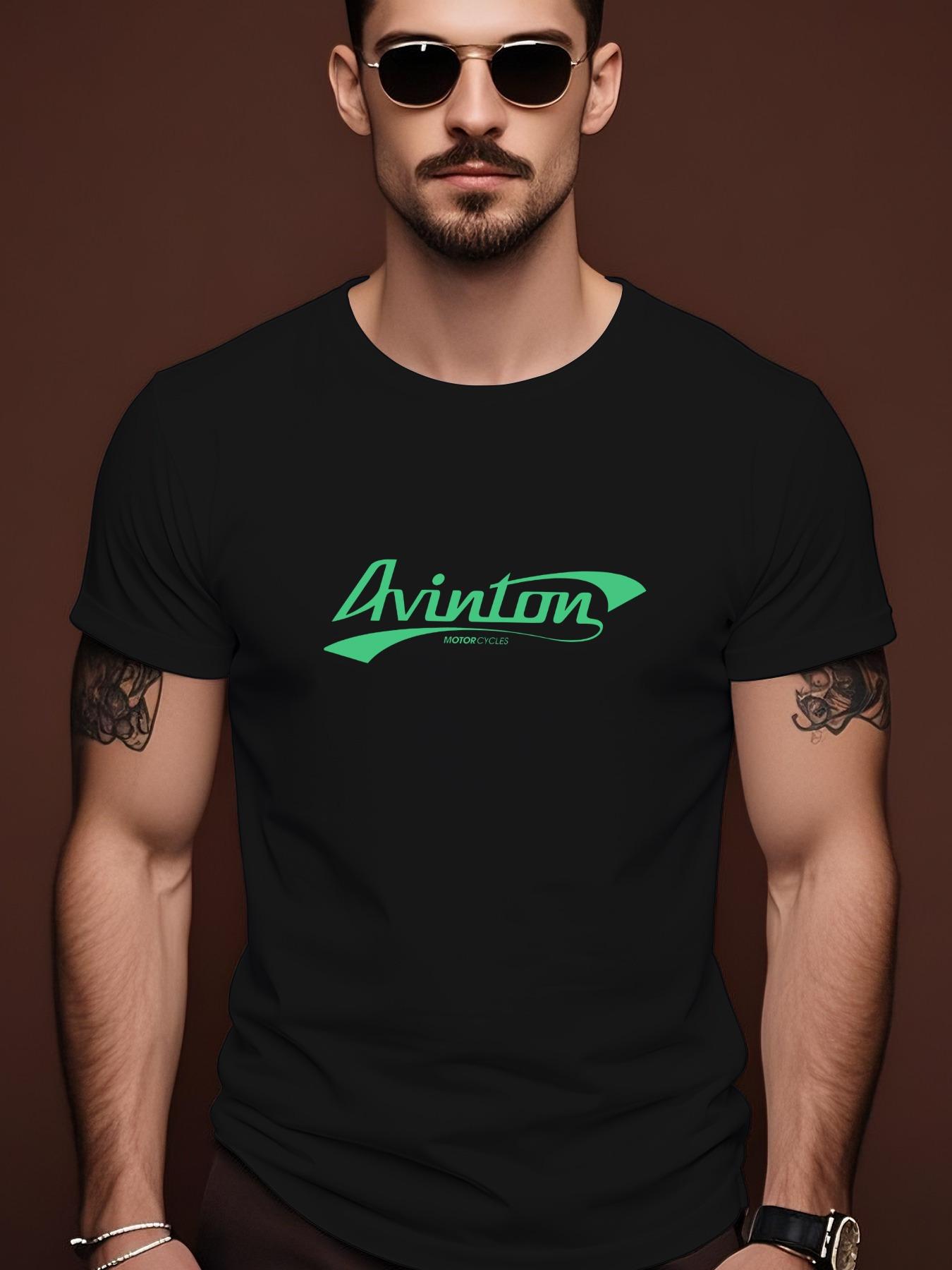 AVINTON Graphic Tee - Olive Green Casual Summer Tshirt wi... L