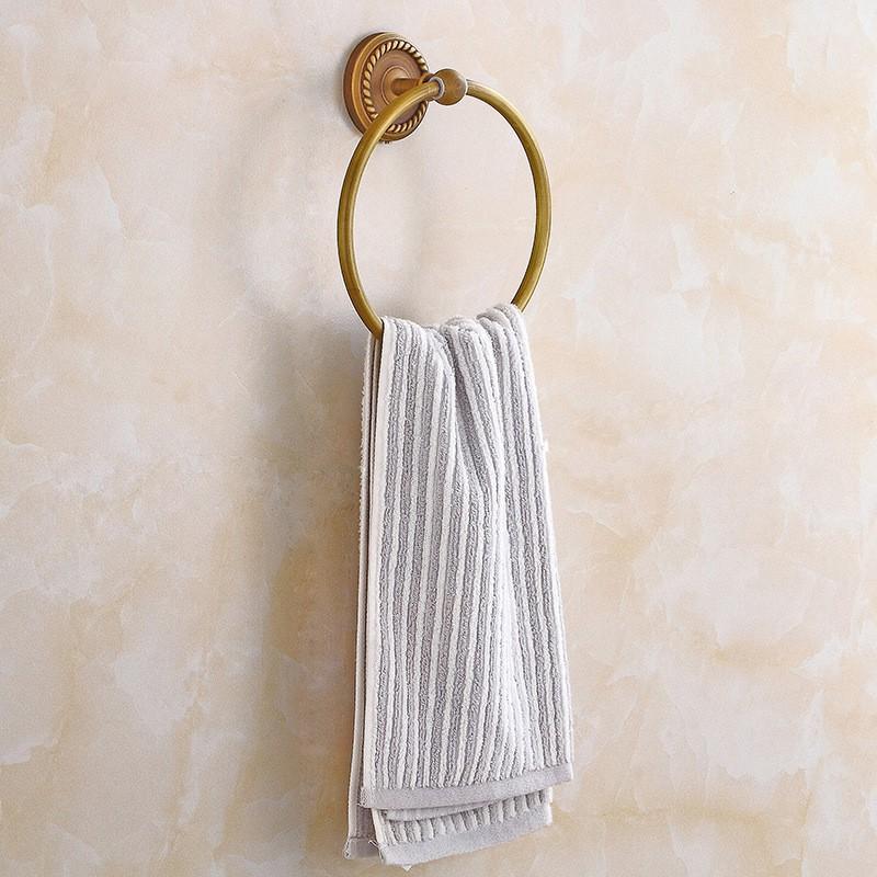All Copper Antique Bathroom Hardware Set Towel Rack Basket Bath Storage Organizer