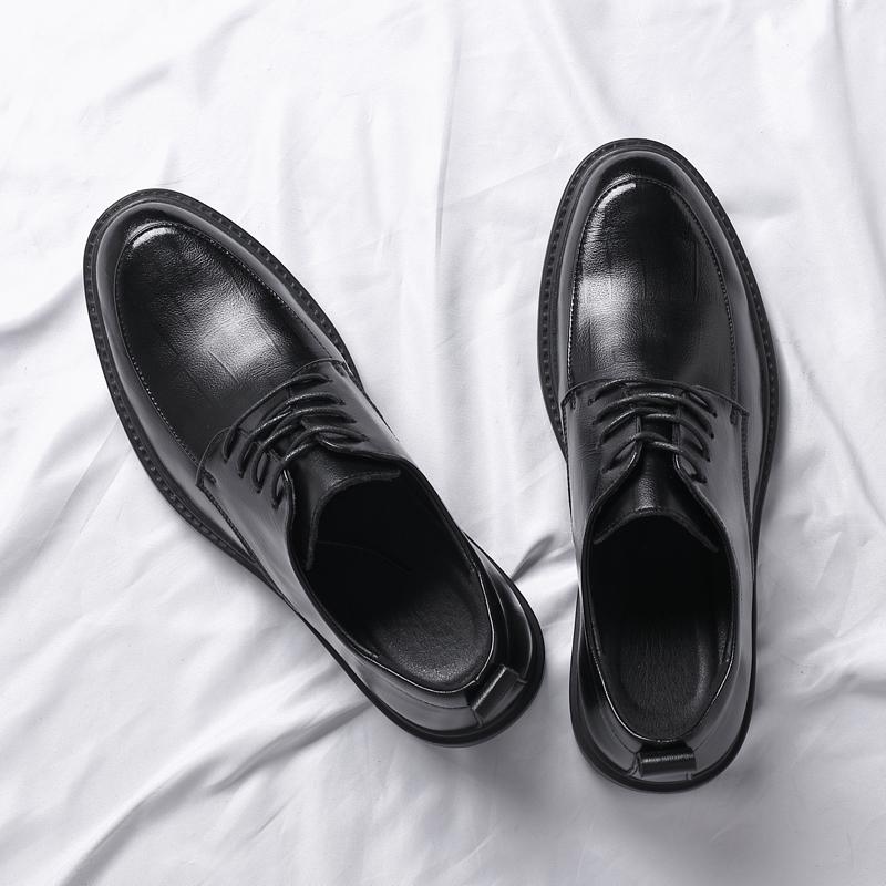 British Style Man Sneakers Casual Leather Men Oxford Shoes Lace-up Business Shoes Classic Comfy Formal Dress Footwear Suit Shoes