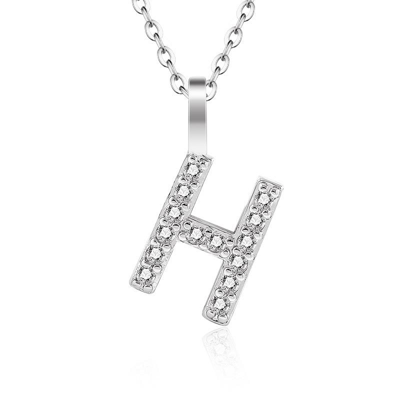 925 Silver Gold Small 26 Letters A- Z Zircon CZ Pendant Monogram Necklace Me Initial Alphabet M A Jewelry