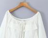 2025 Autumn European & American Style Women's White One-Shoulder Tie-Up Top
