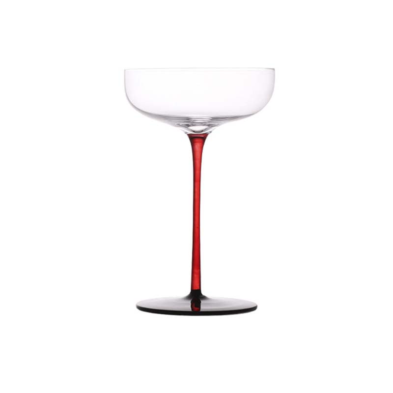 2/1Pcs 220ml Crystal Red Black Cocktail Glass Champagne Goblet Creative Personality Martini Wine Glasses Wedding Cup Party Gifts