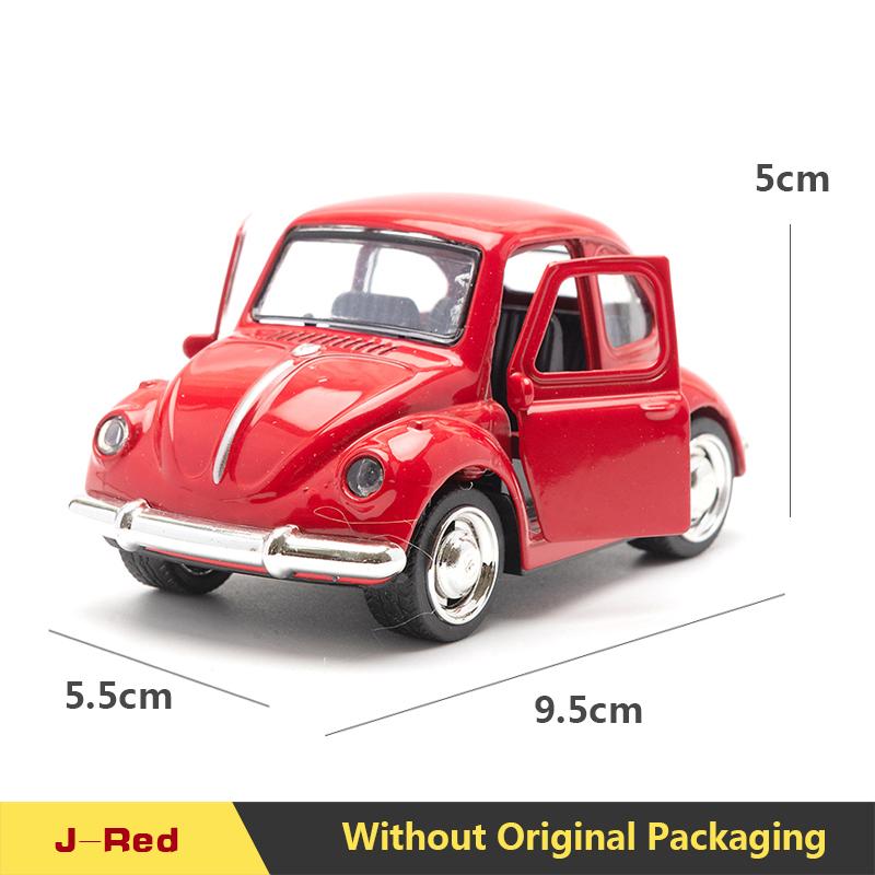 1:43 Alloy Diecast Cartoon BEETLE Vintage Car Model Classic PullBack Car Miniature Vehicle Replica For Collection Gift