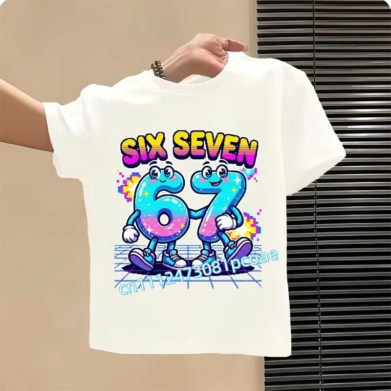 67 Meme T-Shirt for Kids Funny Digital 3D Print Summer Short Sleeve Tee Loose Comfortable Tops Streetwear Fashion Kids Clothes