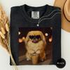 Funny Pekingese Drinking Iced Coffee Tee, Pekingese Mom Gift, Little Dog Meme Tee, Iced Coffee Lover Tshirt, Retro Animal Meme Shirt