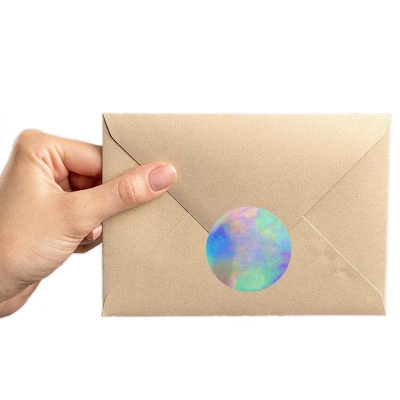500pcs/roll Cute Cartoon Laser Hologram Sticker Aesthetic Heart-shaped Circular Scrapbook Notebook Computer Phone Car Fun Sticker