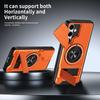 For Samsung Galaxy S24 FE Magnetic Case Ring Holder Foldable Kickstand TPU PC Phone Cover with Camera Lens Slider