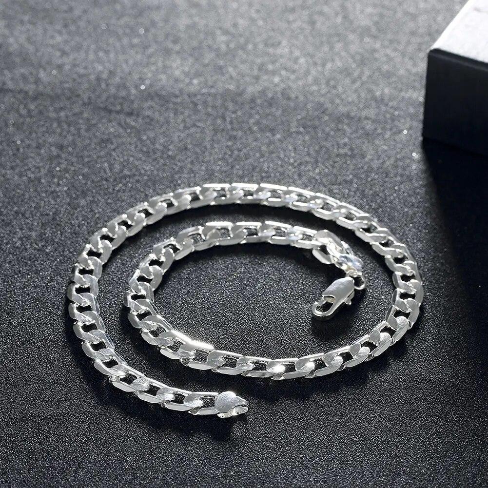 

Специальное предложение, мужское ожерелье из стерлингового серебра 925 пробы, 20/24 дюйма, классическая цепочка 8 мм, роскошные ювелирные изделия, свадебные рождественские подарки