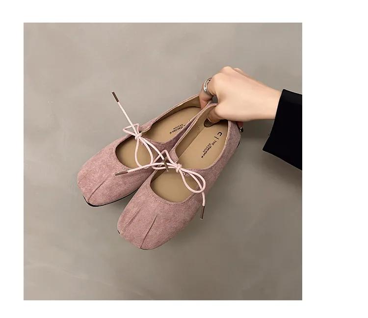 Fashion 2025 Spring Women Ballet Flats Shallow Mouth Shoes Butterfly-knot Casual Soft Sole Women Shoes Comfortable Leather Women Shoes
