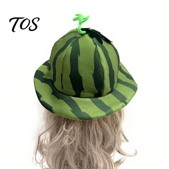 Fun Costume Accessory for Adults Watermelon Party Hat, Wide Brim Sun Visor Parties, Unisex Comfortable Hat Lightweight Elastic Headwear Summer