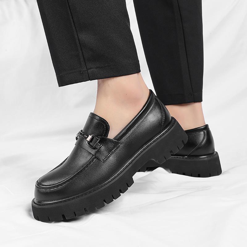 Mocassins compensés pour homme printemps et automne nouvelles chaussures en cuir pour homme - couvre-chaussures d'affaires