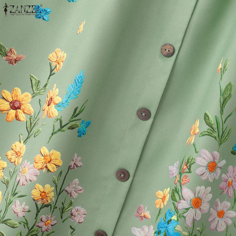 ZANZEA Gonne a stampa floreale larghe con elastico in vita casual da donna