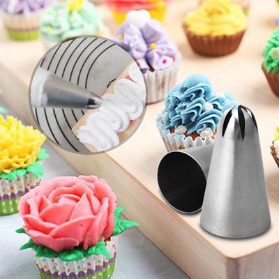 Cupcake-Gebäcktüllen Edelstahl Kuchen-Dekorations-Spritzbeutel-Tüllen Backform Eiscreme-Werkzeug