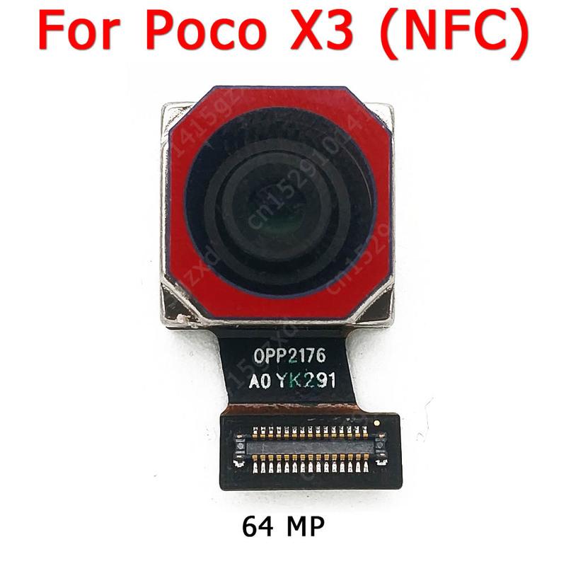 Rear View Back Camera For Xiaomi Mi Poco X3 NFC Main Backside Big Camera Module Flex Replacement Spare Parts