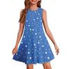 Girl Summer Dress Sleeveless Printed Color Casual Dress