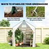 Walk-in Greenhouse for Outdoors with Steel Frame, Large Plant House with Roll-up Door and PE Ground Cover, White