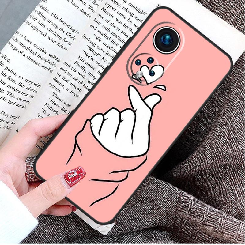 Kpop Finger Heart Case For Honor Magic 8 5 6 7 Lite Honor 200 400 Pro 50 70 90 X9d X9b X9c X9a X8c X8b Win RT