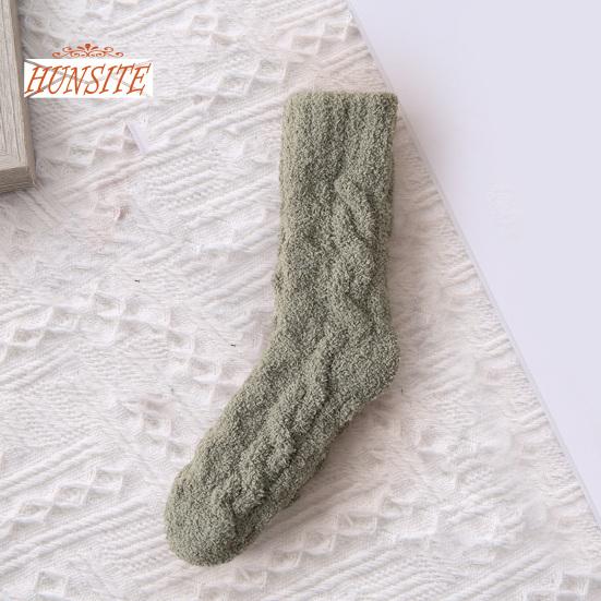 1 pereche de șosete de iarnă pentru bărbați, tub mijlociu, lână coral, îngroșate, calde, moi, elastice, anti-alunecare, fără miros, absorbție a transpirației, culoare solidă, șosete sport