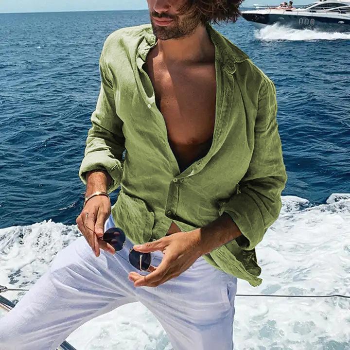 Fashion hot-selling cross-border men's casual shirt long-sleeved loose top spring and autumn shirt