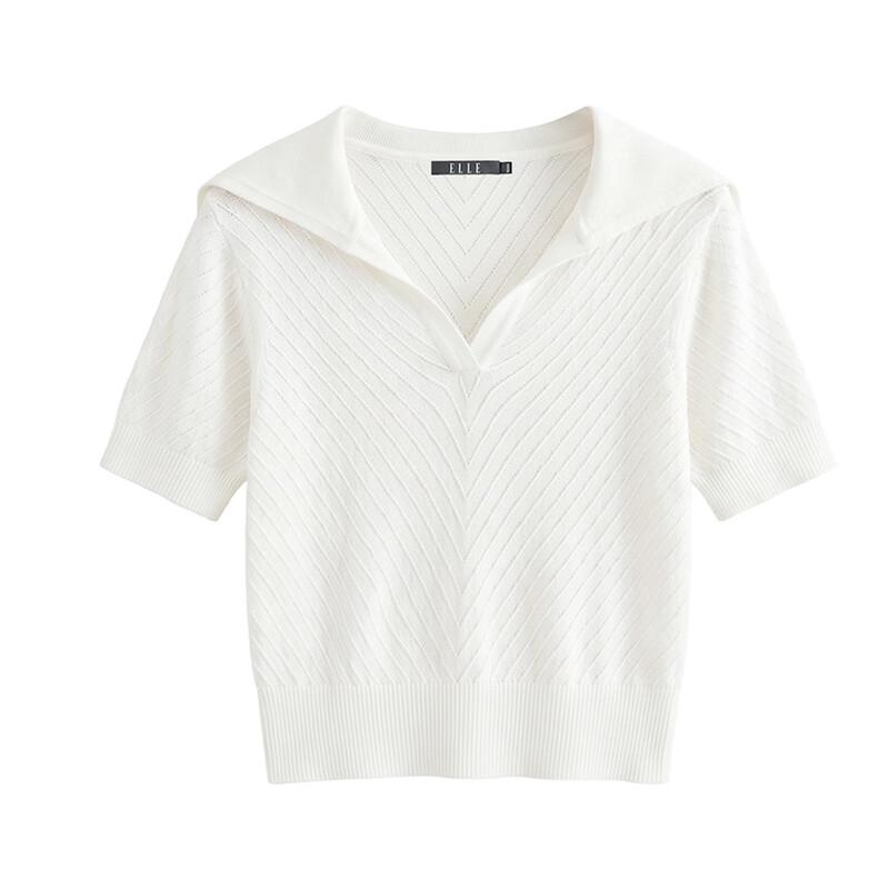 ELLE Women's Loose Knit Short Sleeve Top