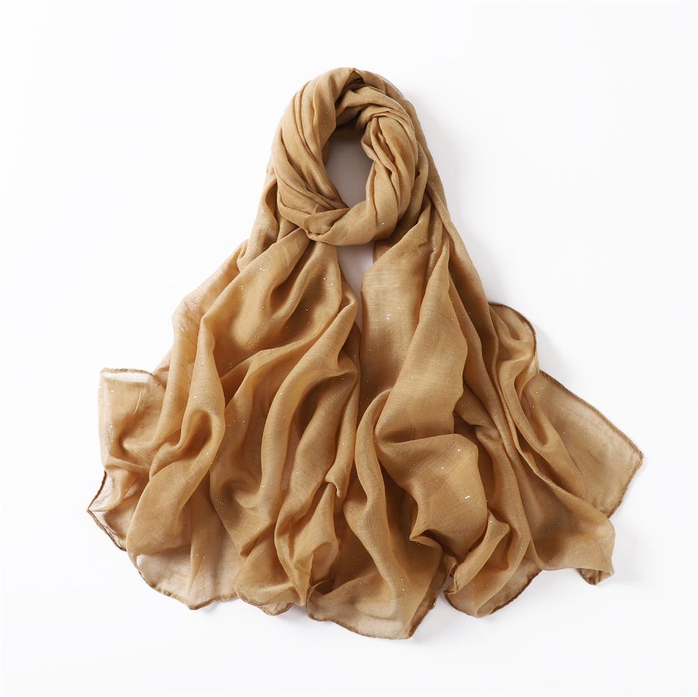 New Summer Shiny Voile Cotton Linen Women Scarf Girls Solid Sunscreen Thin Scarves Soft Foulard Shawl Casual Female Wrap Shawls