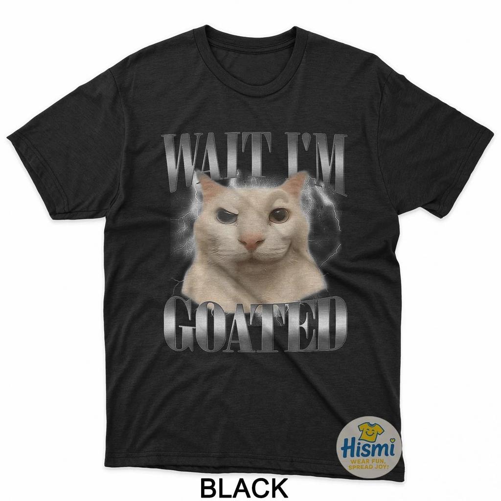 Lustiges Warte, ich bin der Geilste Katze Meme Humor Spruch Damen Herren T-Shirt