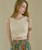 Bikini Bender Farid Crochet Back Ribbon Sleeveless Crop Top
