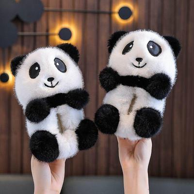 Barne Tegneserie Panda Plysj Tøfler for Gutter og Jenter - Varme Bomulls Hjemmesko