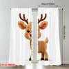 2pcs 2D flat printing Merry Christmas Party Curtains Cute cartoon reindeer Christmas Digital Printed Polyester Drapes Party &