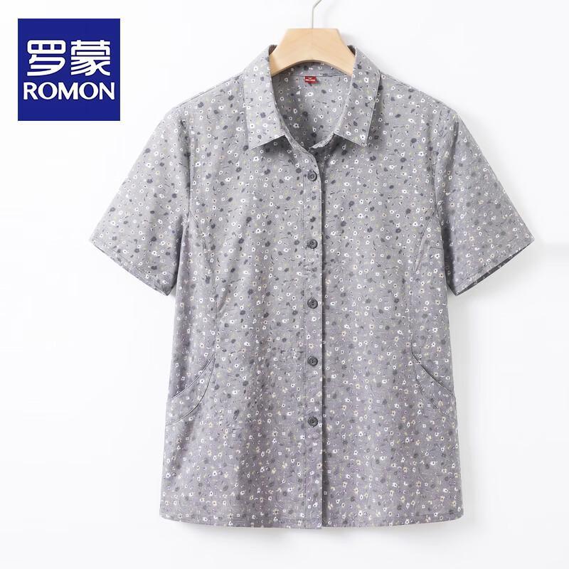 Women s Floral Print Short-Sleeve Summer Blouse 4XL