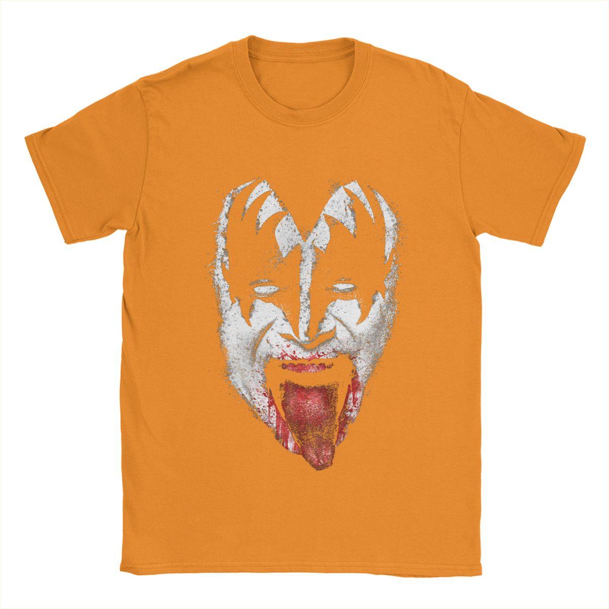 

Kiss Demon Face Men T Shirt Rock Brand Novelty Tees Short Sleeve O Neck T-Shirt Cotton Big Size Clothes XL