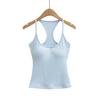 Women's Racerback U-neck Sports Vest with Built-in Bra Pad for Yoga & Pilates