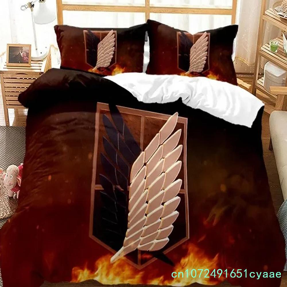 3D Printed Attack On Titan AOT Bedding Set Bedroom Soft Modern Bedspreads Comefortable Duvet Cover Quilt Cover And Pillowcase