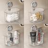 Wall Mount Suction Cup Wall Mount Corner Storage Shelves Shampoo Holder Cosmetic Rack Shower Drain Basket Bathroom Organizer