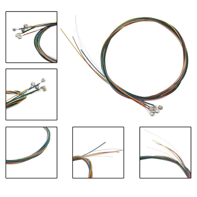 6Pcs/pack Folk Guitar String, Steel Core Guitar Strings Set Practice Replacement Part Accessory for Acoustic Folk Guitar