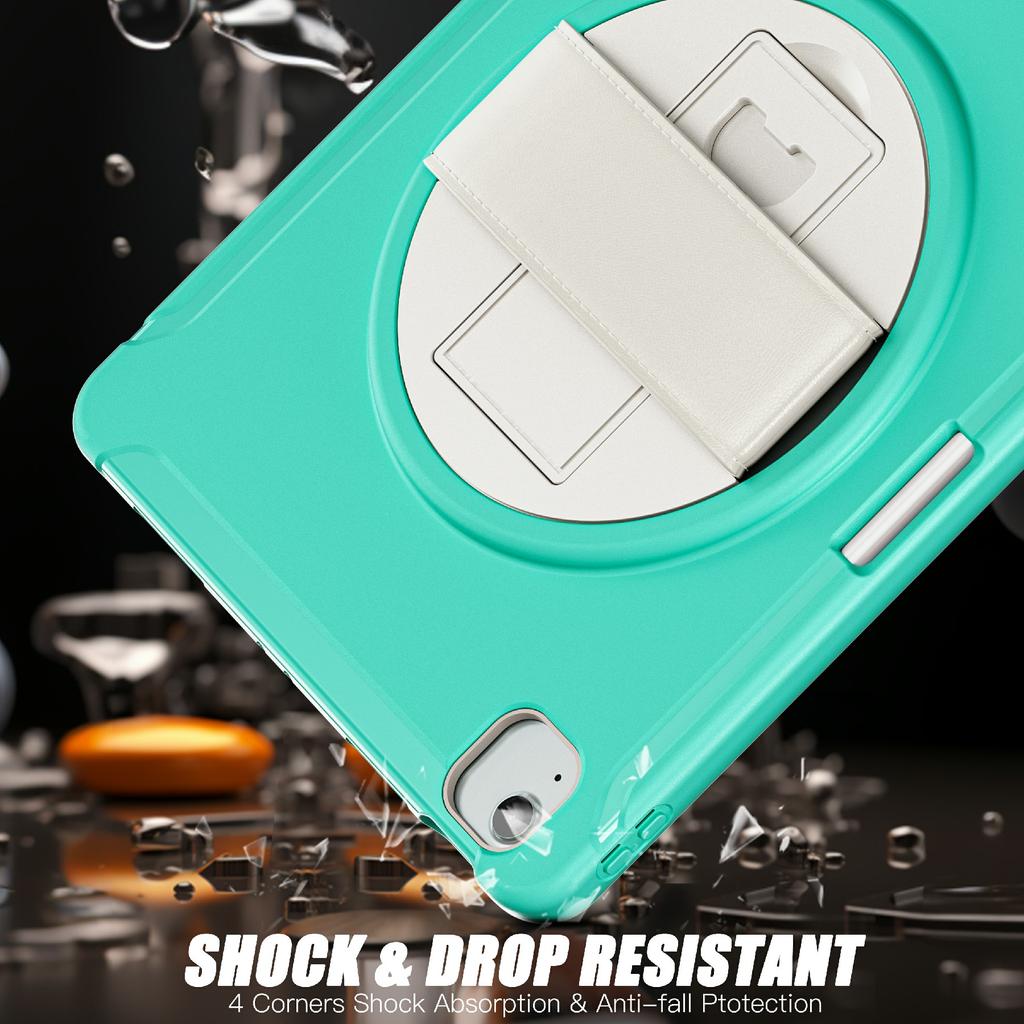 For iPad Air 13 (2025)/(2024)/Pro 12.9 (2022)/(2021)/(2020)/(2018) Case Kickstand PC+TPU+Silicone Cover with Pen Slot