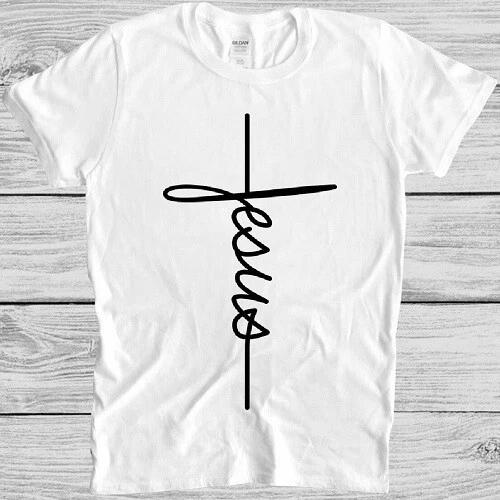 Jesus T Shirt Christian Religious Signature Cross Love Cool Gift Tee M189 XS