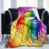 Rainbow Pride LGBT Flannel Blanket Vintage Flannel Throw Blankets for Bed Sofa Couch Lightweight Soft Cozy Warm Gay Lesbian Gift
