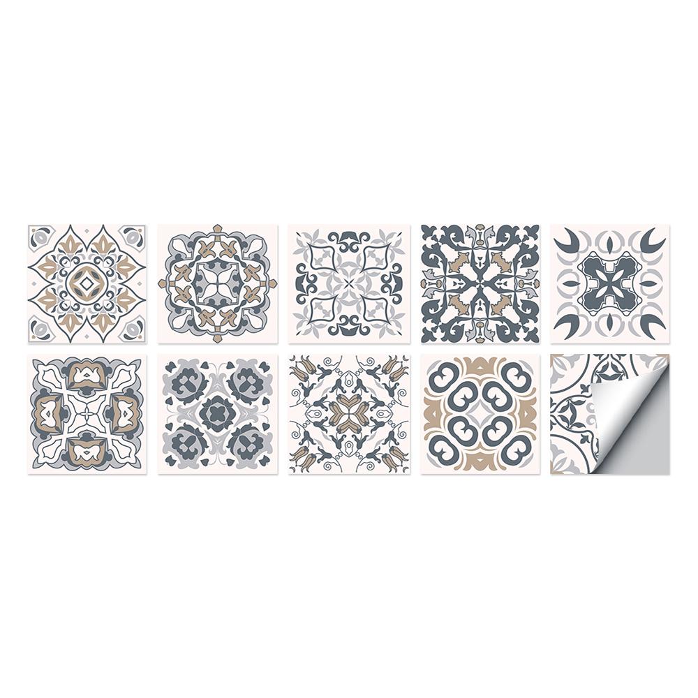 Tile Stickers Waterproof Kitchen Retro Moroccan Self Adhesive Bathroom Decal Vinyl Peel And Stick Wall Decoration Wallpaper NONE