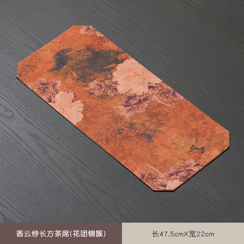 Teematte Tischmatte Chinesischer Zen Hochwertige handgefertigte Stoff-Platzmatte Haushalts-Untersetzer Trockenbrüh-Teetischdecke