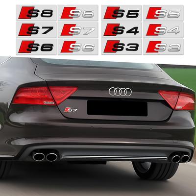 2026 3D ABS Auto S3 S4 S5 S6 S7 S8 Znak Samolepka Dekorace Znaků Na Karoserii Auta Víko Zavazadlového Prostoru Samolepky Pro AN1 A3 A4 A5 A6 Q5 Q7 Příslušenství Ventil