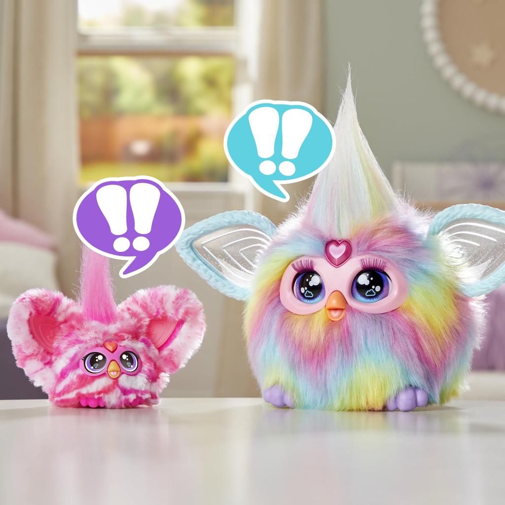 Hasbro Furby Furblets Bubbly Mini Friends, 45+ Sounds, Furby Language Only, Electric Plush Toy, Ages 6+, Pink, White, G1402, Authentic