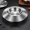 304 Stainless Steel Dinner  Plates Multipurpose Deep Plate Round Tray China Style Dining Plate
