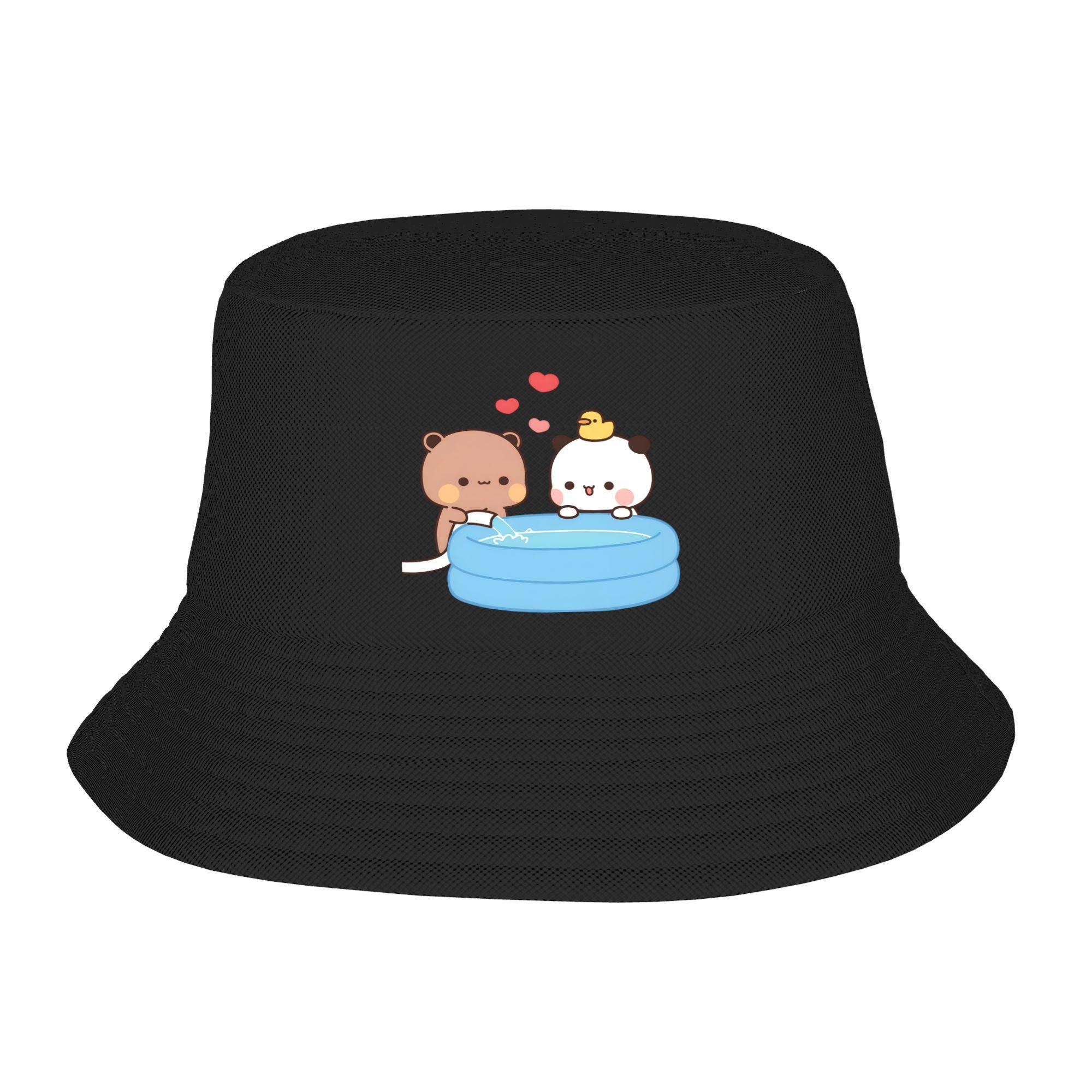 Bubu Dudu Enjoying Time Bucket Hat Summer Travel Headwear Merch Panda Bear Fishing FisherUnisex Caps for Camping Women Panama Hat One Size