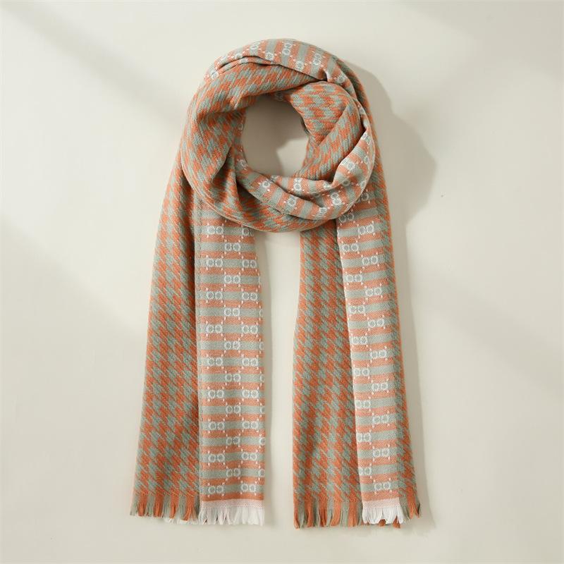 

Scarf women s 2025 new autumn and winter sweet fashion warm plaid scarf decoration medium and long shawl
