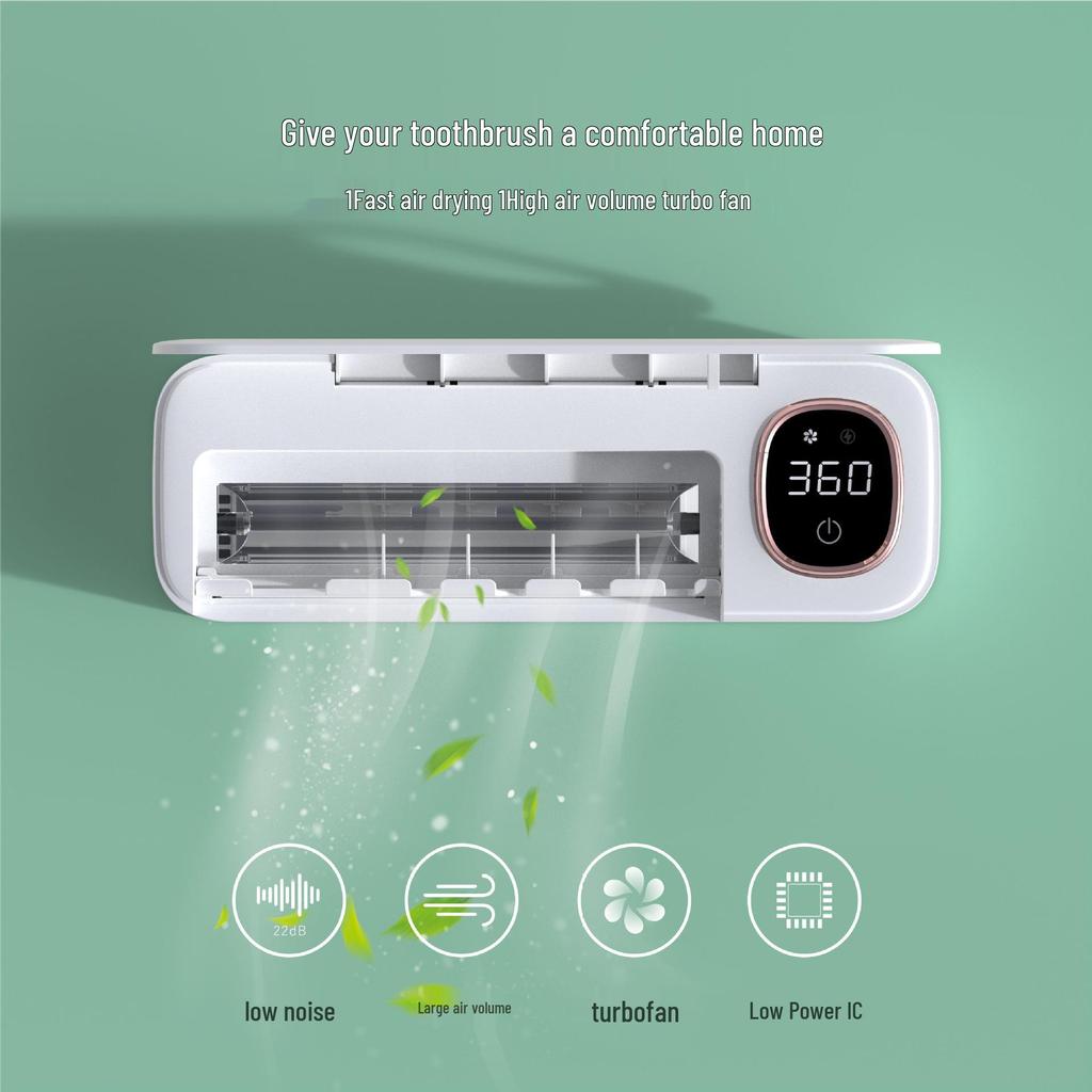 UV Smart Toothbrush Sterilizer with Charger and Razor Rack