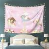 Lolita Bunny Carousel Wall Tapestry Cute Rabbit Polyester Tapestry Wall Hanging Sweet Bedroom Dorm Decor Fabric