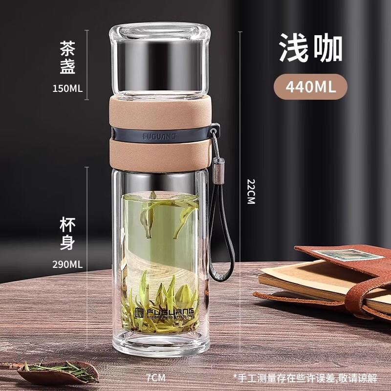 Fuguang Double-Wall Glass Tea Infuser Bottle