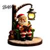Resin Desk Lamp for Dormitory Christmas Santa Claus Reading Lantern, Snowman Elk LED Night Light with Warm Bedside Lighting Kids Room Glow,